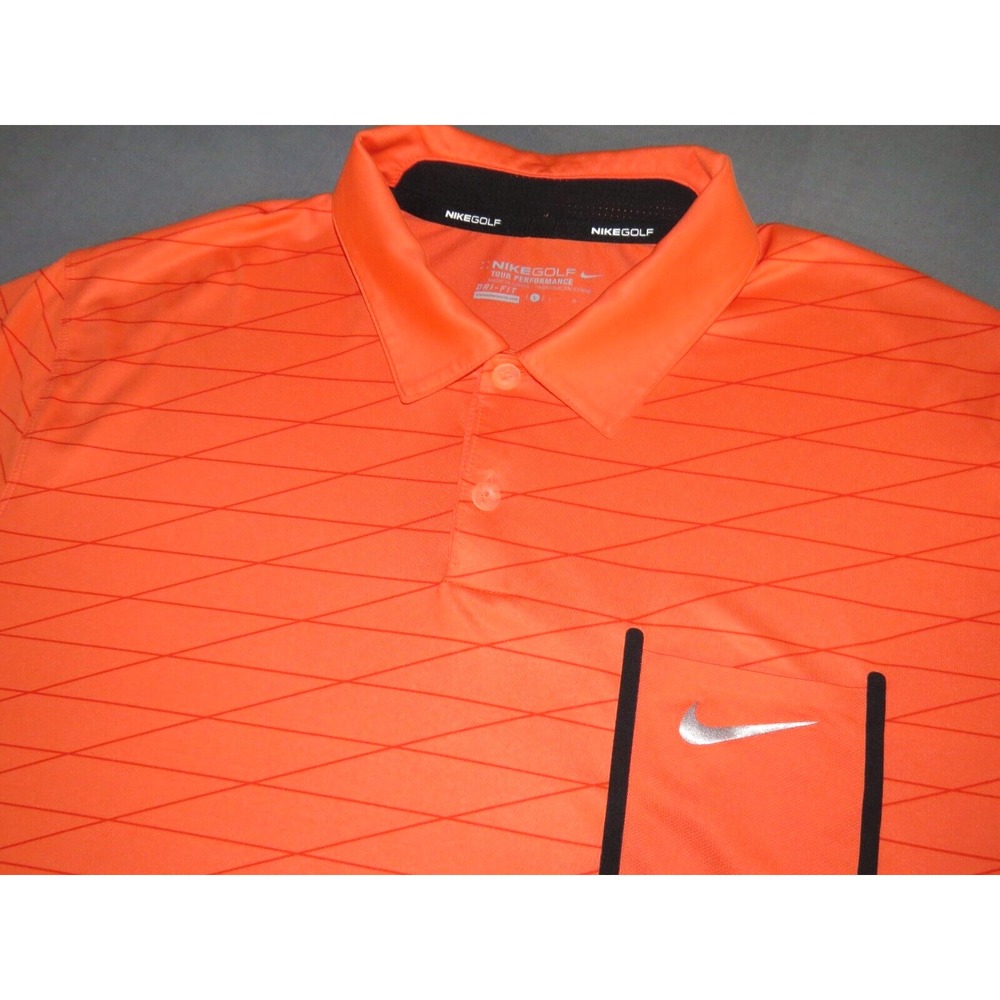 Men's Nike‎ Golf Dri-Fit Stretch Striped Perfrormance Polo Shirt Large